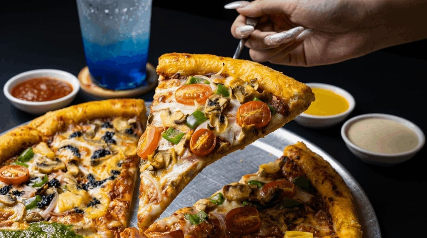 Epic pizza with generous toppings